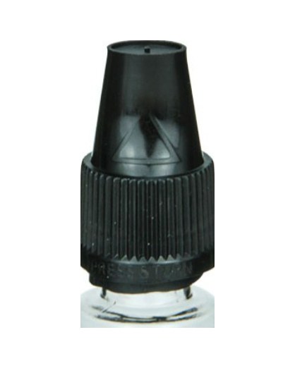 10 ml clear PET vape bottle with black cap